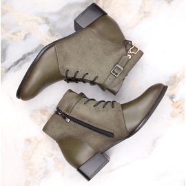 Botas de mujer con tacón plano, aislantes verdes Potocki SZ12260 3