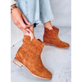 Botas con tacón de cuña de camello ciervo oculto marrón 5