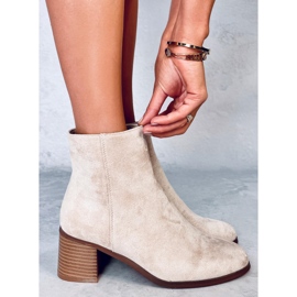 Botín tacón clásico Annie Beige 5