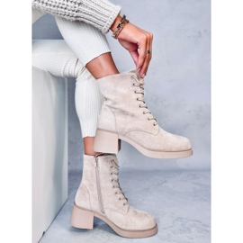 Mayfield Botines beige con cordones 3