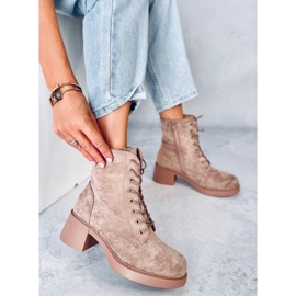 Mayfield botines caqui con cordones beige 3