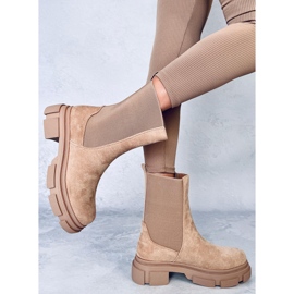 Botas Chelsea altas Magers caqui beige 2
