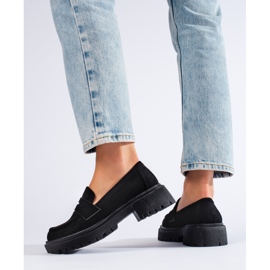 Mocasines de mujer Shelovet en ante negro 3
