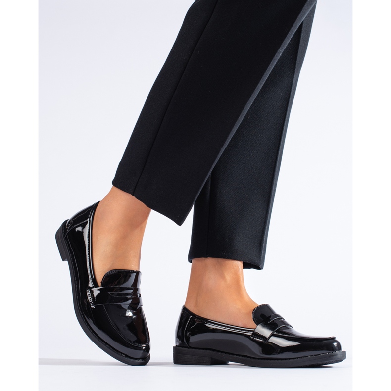 Mocasines clásicos de mujer Shelovet de charol. negro 1 Mocasines clásicos de mujer Shelovet de charol. negro 1
