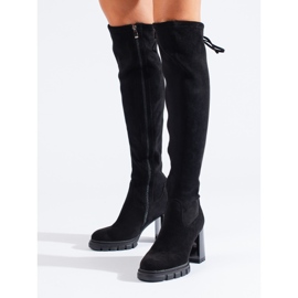 Botas tacón Shelovet ante negro 3