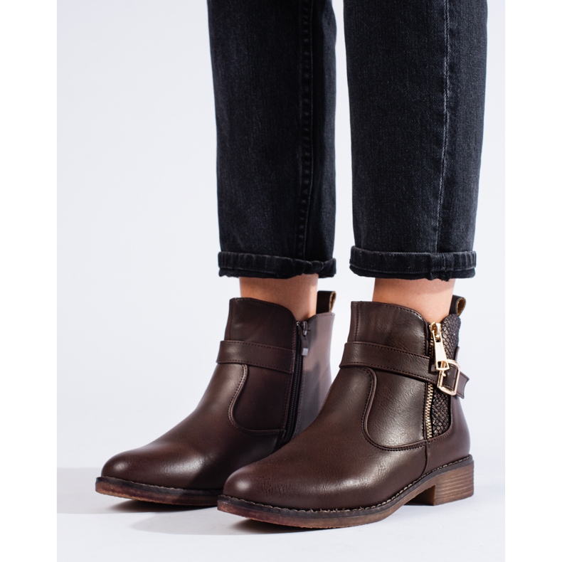 Botín plano Shelovet marrón 1