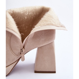 PS1 Botines de ante con tacones altos enormes, Abnous beige claro 2