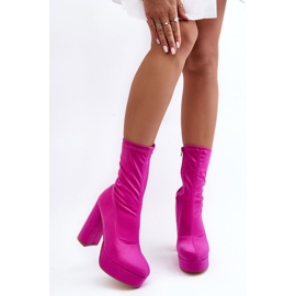 PH2 Botines de tacón con cremallera, Fucsia Peculia rosado 2