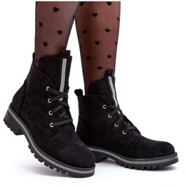 PS1 Botines de mujer de ante con adorno Plesca negro 10