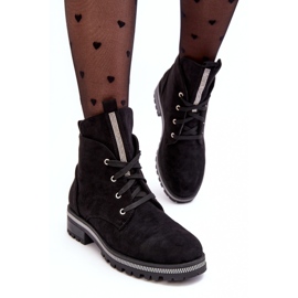 PS1 Botines de mujer de ante con adorno Plesca negro 6