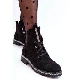 PS1 Botines de mujer de ante con adorno Plesca negro 7