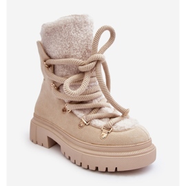 PS1 Botas De Nieve Mujer Con Cordones Beige Claro Shala 1