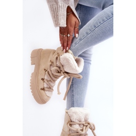 PS1 Botas De Nieve Mujer Con Cordones Beige Claro Shala 5
