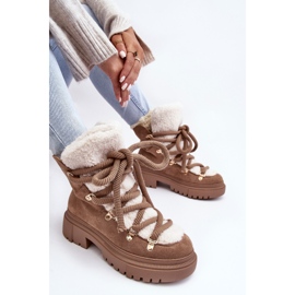 PS1 Botas De Nieve Mujer Con Cordones Beige Shala 7