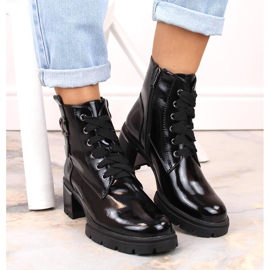 Botas aislantes de tacón alto de charol para mujer, negro, S.Barski 6