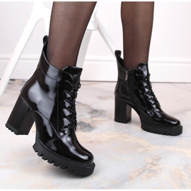 Botines aislantes de charol para mujer, negro, S.Barski 5