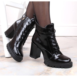 Botines aislantes de charol para mujer, negro, S.Barski 4