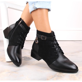 Botas negras de mujer con tacón plano y aislamiento Potocki SZ12260 negro 4
