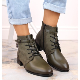 Botas de mujer con tacón plano, aislantes verdes Potocki SZ12260 6