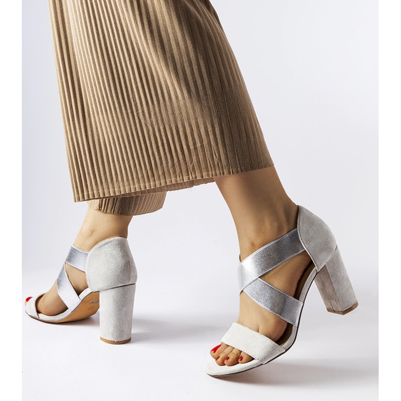 Inna Sandalias grises de tacón alto de Gravago 1