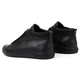 Polbut Zapatillas deportivas de piel para hombre, sin aislamiento, 2108, negro 3