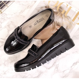 Zapatos cómodos, mocasines sin cordones de charol, negro, T.Sokolski J23-327 4