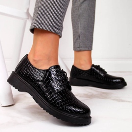 Zapatos oxford de mujer lacados, negro, T.Sokolski J23-324 5