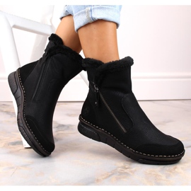 Botas de mujer cómodas y aislantes con pelo, negro Rieker 73371-00 4