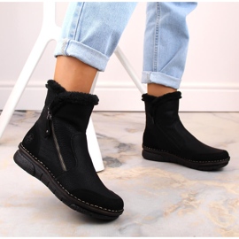 Botas de mujer cómodas y aislantes con pelo, negro Rieker 73371-00 5