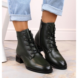 Botas aislantes de tacón para mujer, verde Vinceza 58158 6