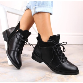 M. DASZYŃSKI Botas negras de mujer con tacón plano y aislamiento M.Daszyński MR2251-6 negro 4