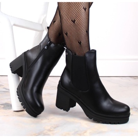 Botas Chelsea de mujer con tacón alto y plataforma, aislantes negro, T.Sokolski 1