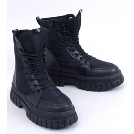Botas planas con cordones Barkin Negro 4