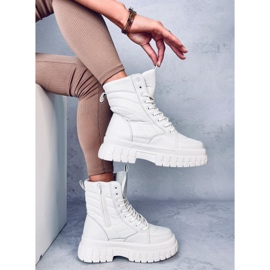 Botas planas con cordones Barkin Beis beige 4