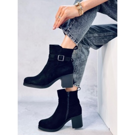 Rennia Botines tacón ancho negro 5