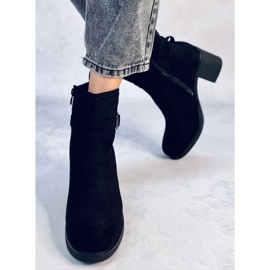 Rennia Botines tacón ancho negro 2