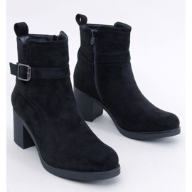 Rennia Botines tacón ancho negro 1