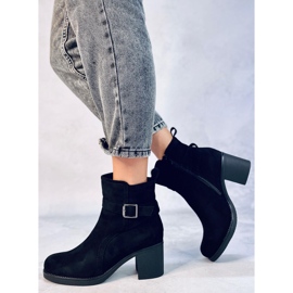 Rennia Botines tacón ancho negro 3