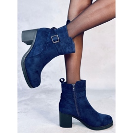 Rennia Botines tacón ancho azul 4