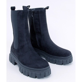 Botas Chelsea negras con tacón negro 1