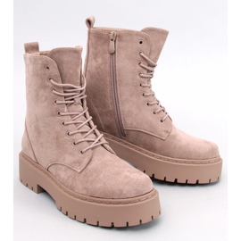 Burse Botines caqui con plataforma y cordones beige 1
