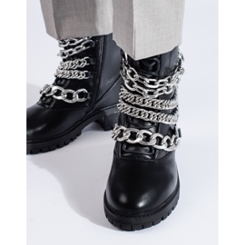 Botas obreras de mujer negras con cadena Shelovet negro 3