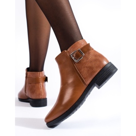 Botines mujer tacón plano Shelovet camel marrón 1