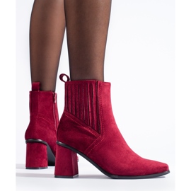 Botines de mujer burdeos de Shelovet rojo 3