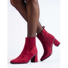Botines de mujer burdeos de Shelovet rojo 2