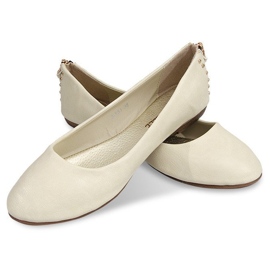BM Bailarinas Con Tachuelas De Cremallera S-151 Beige 3