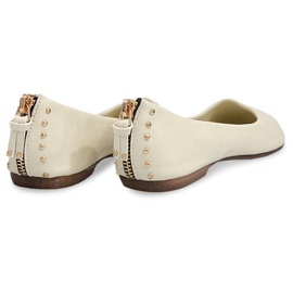 BM Bailarinas Con Tachuelas De Cremallera S-151 Beige 4