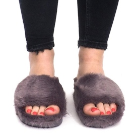 Pantuflas Con Piel 833 Gris 1