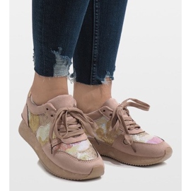 Deportivas cuña rosa T025 2