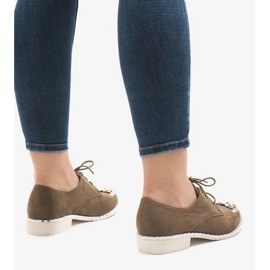 Zapatos sin cordones verdes con lentejuelas L155 beige 2